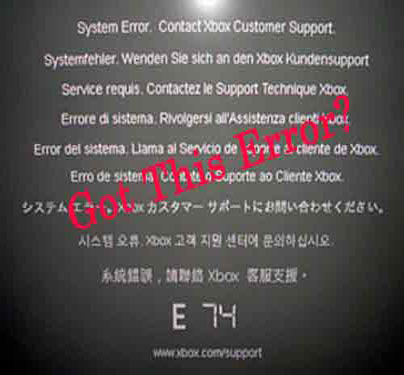 E74 ERROR